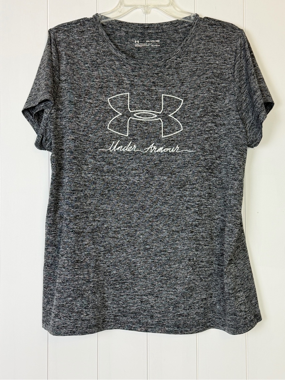 Under Armour Women’s Dark Heather Gray Short Sleeve Logo Tee